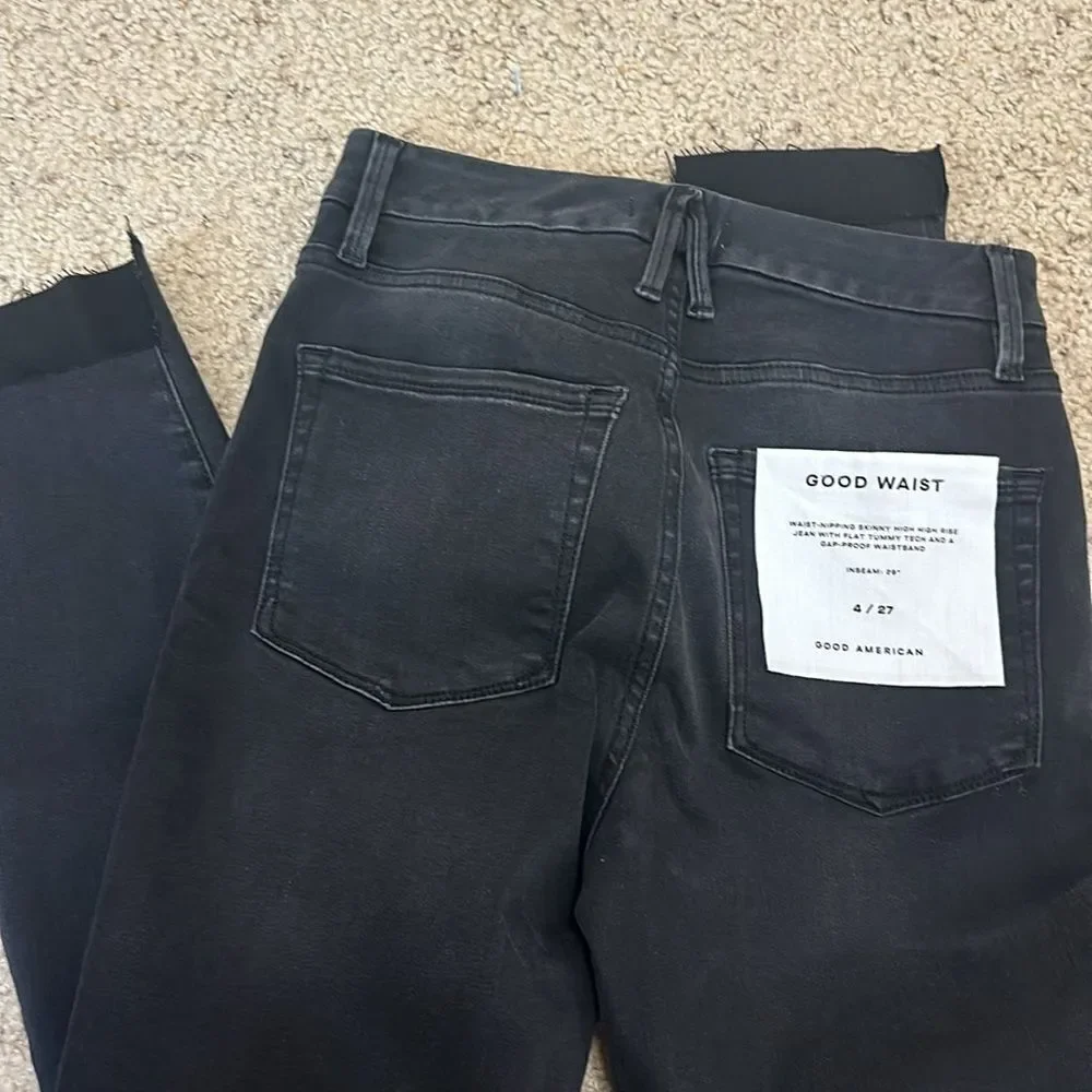 NWT Good American Good Waist Distressed Jeans